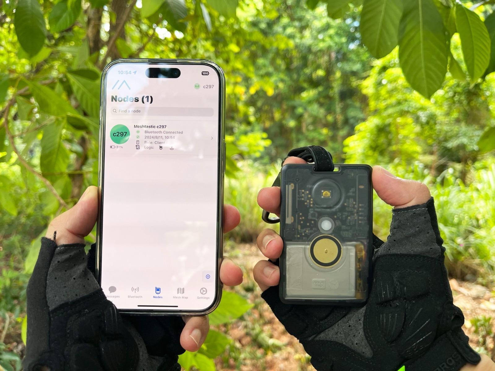 Outdoor communication and location tracking scenario with multiple users